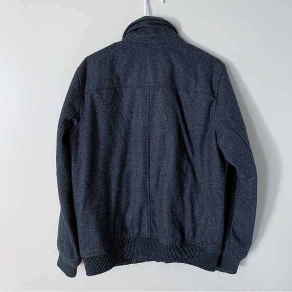 Gap mens wool blend bomber jacket gray size medium - Picture 2 of 8